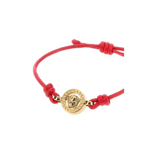 Versace Men Red Leather Bracelet - Picture 2 of 2